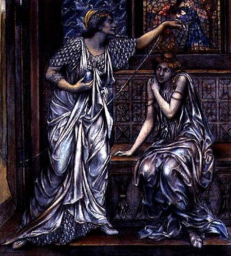 Finished study for Queen Eleanor and Fair Rosamund a Evelyn de Morgan
