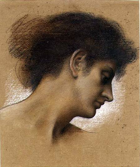 Study of a head (pastel on paper) a Evelyn de Morgan