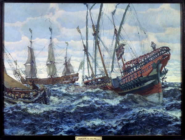 Schiffe aus der Zeiten Peters I. a Evgeni Evgenievitch Lanceray
