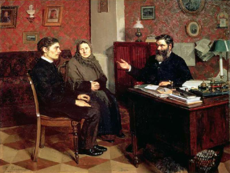 At the Rich Relative, 1891 (oil on canvas) a Evgeniy Iosipovich Bukovetsky
