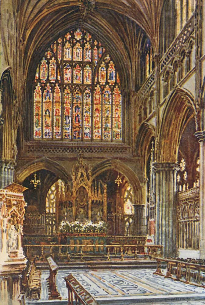The Sanctuary, Exeter Cathedral a E.W. Haslehust
