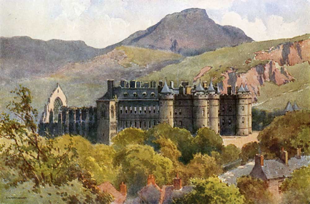 Holyrood Palace: Arthurs Seat in the Background a E.W. Haslehust