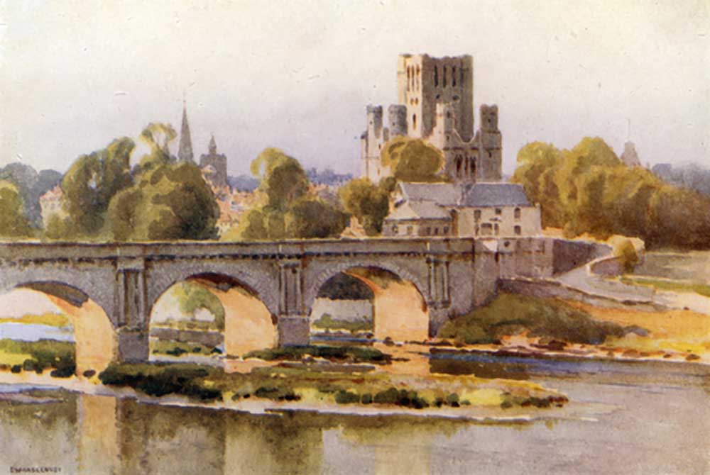 Kelso: The River Tweed and Abbey Ruins a E.W. Haslehust