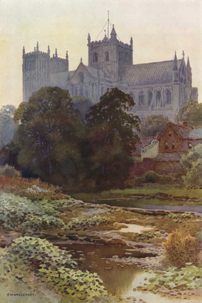 Ripon Minster from the River a E.W. Haslehust