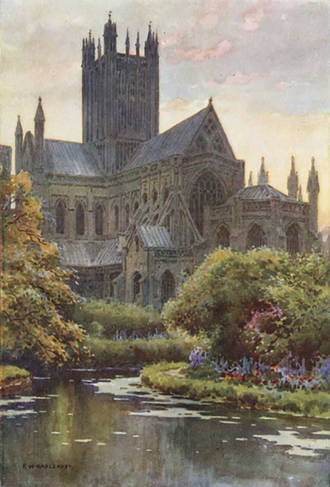Wells Cathedral from the Springs a E.W. Haslehust