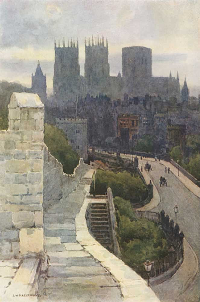 York from the City Walls a E.W. Haslehust