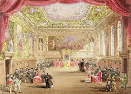 The Trial, Act IV, Scene I from Charles Kean's production of 'The Merchant of Venice', Princess Thea a F. Lloyds