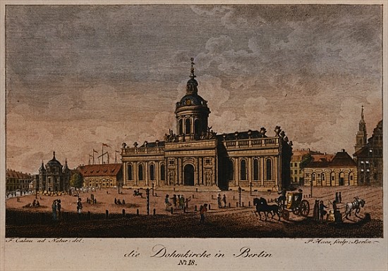 The Cathedral, Berlin (coloured etching) a F.A. Calau