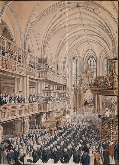 The inauguration of the city councillors in the Church of St. Nicholas a F.A. Calau