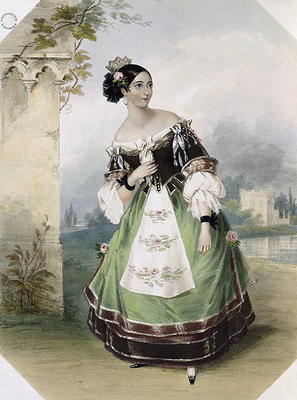 Emma Albertazzi as Zerlina in 'Don Giovanni', printed by Charles Joseph Hullmandel (1789-1850) 1837 a Fanny Corbaut