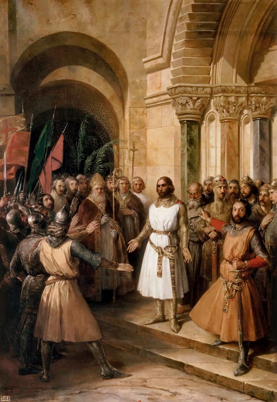 The election of Godfrey of Bouillon as the King of Jerusalem on July 23, 1099 a Federico de Madrazo y Kuntz