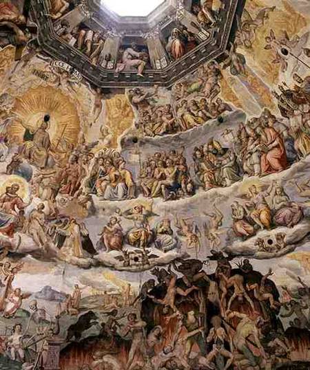 The Last Judgement, detail from the cupola of the Duomo a Federico Vasari