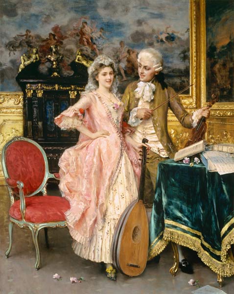 Music hour in the Rococo period. a Federigo Andreotti
