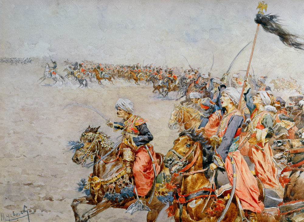 Charge of the Mamelukes at the Battle of Austerlitz, 2nd December 1805 (w/c on paper)  a Felicien baron de Myrbach-Rheinfeld