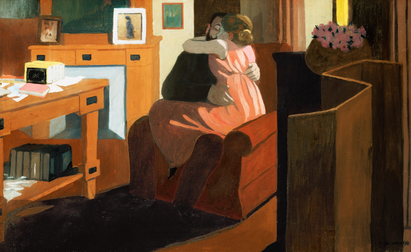 Intimacy, Couple in an Interior with a Partition a Felix Vallotton