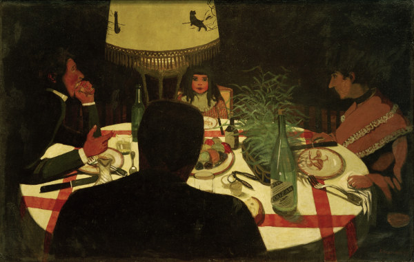 F.Vallotton, The Dinner, Lighting a Felix Vallotton