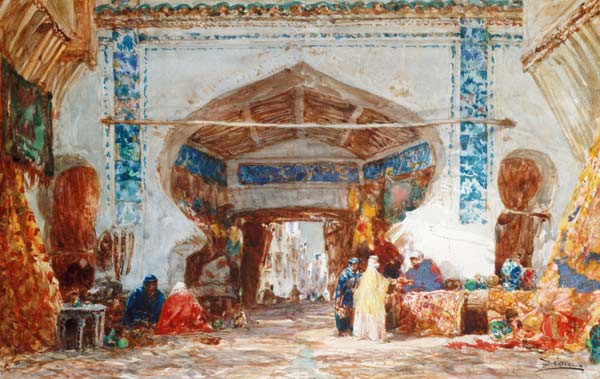 Bazaar in Constantinople a Felix Ziem
