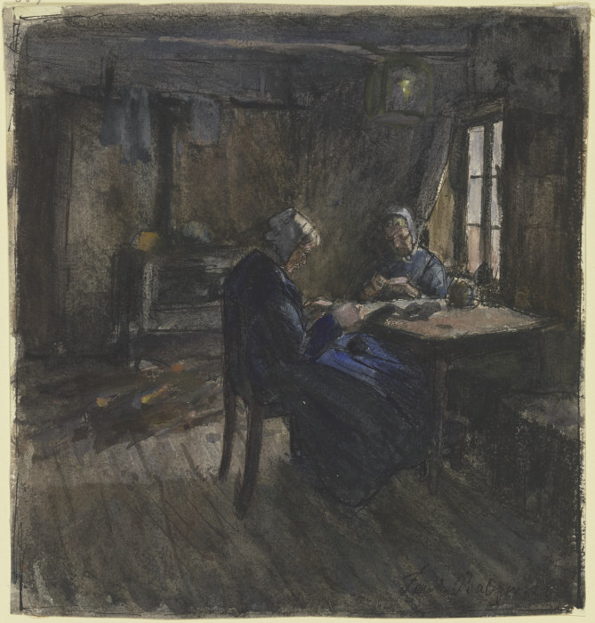 Zwei lesende Frauen in einem Zimmer a Ferdinand Balzer