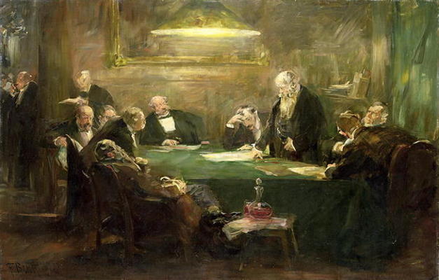 The Meeting of the Board of Directors, 1900 (oil on canvas) a Ferdinand Brutt