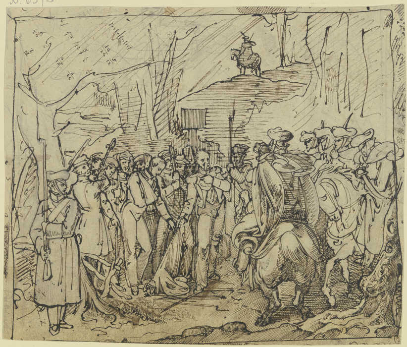 Die letzten zehn Soldaten vom vierten Regiment des polnischen Revolutionsheers betreten 1831 preußis a Ferdinand Fellner