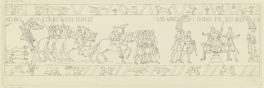 Zeichnung nach dem Bildteppich von Bayeux a Ferdinand Fellner