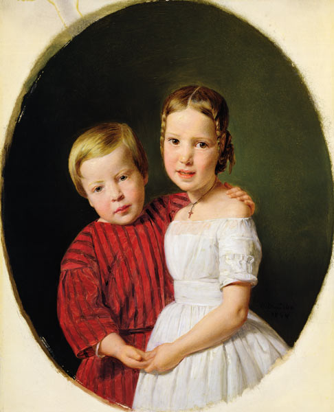 Portrait of Two Children a Ferdinand Georg Waldmüller