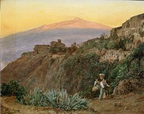 F.G.Waldmüller, Taormina mit Ätna