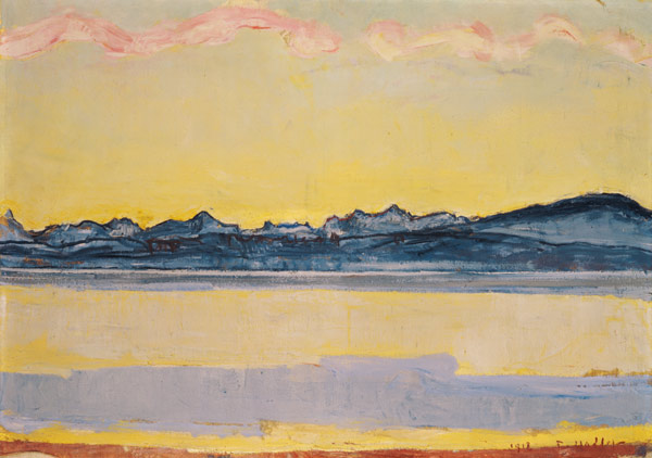 The Montblanc with red clouds a Ferdinand Hodler