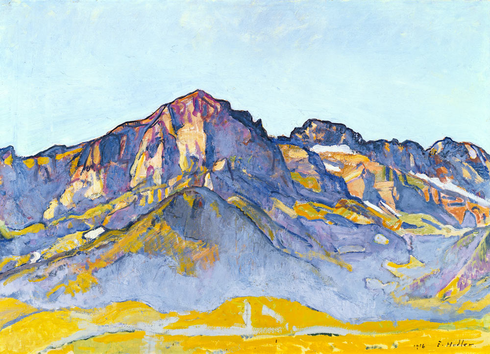 Dents Blanches at Champéry in the morning sun a Ferdinand Hodler