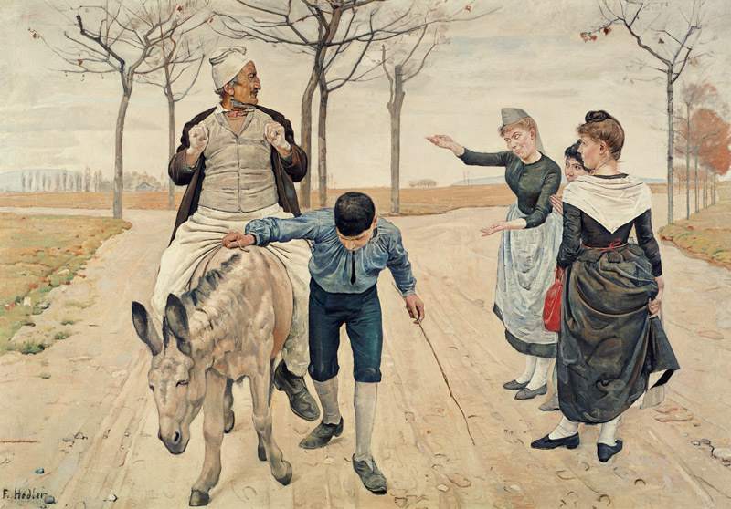 The Miller, his son and donkey a Ferdinand Hodler