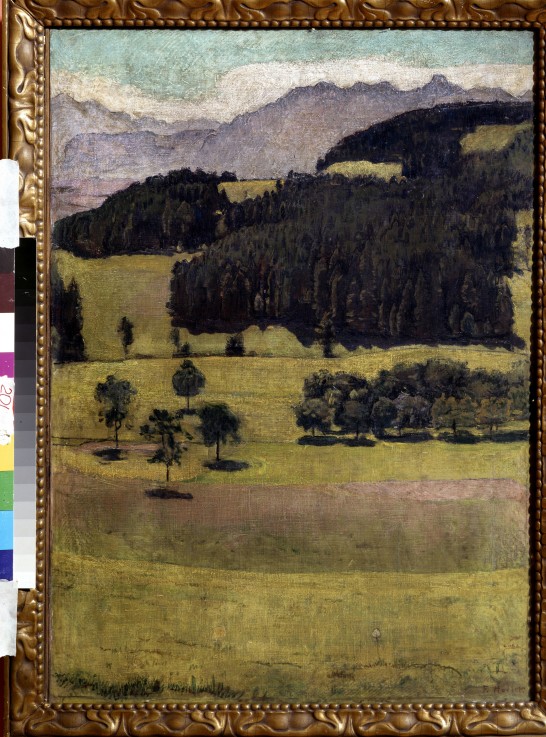 Landscape. Oaks at Stockhorn a Ferdinand Hodler