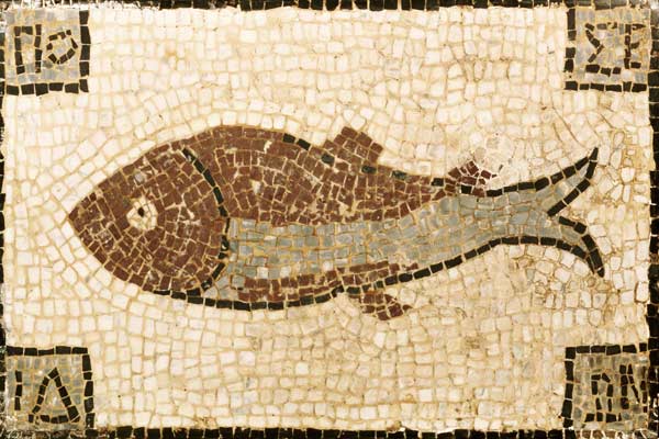 Römisches Mosaik mit Fischmotiv. a Ferdinand Hodler