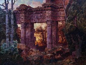 Roman Ruin at Twilight (oil on canvas)