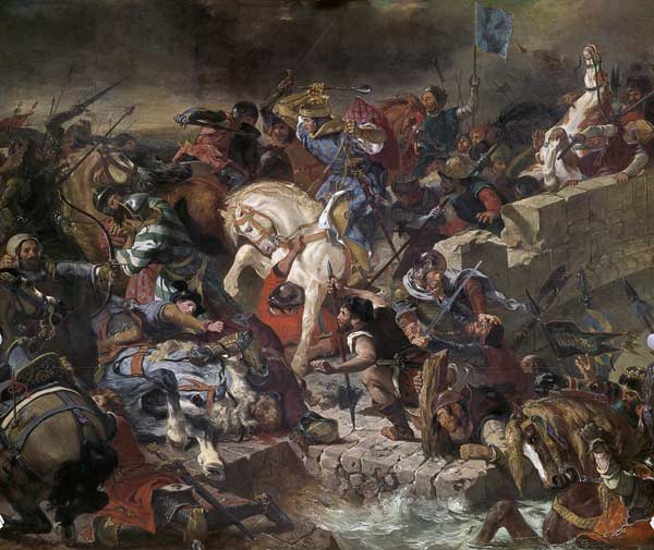 The battle of Taillebourg on July 21st, 1242. a Ferdinand Victor Eugène Delacroix
