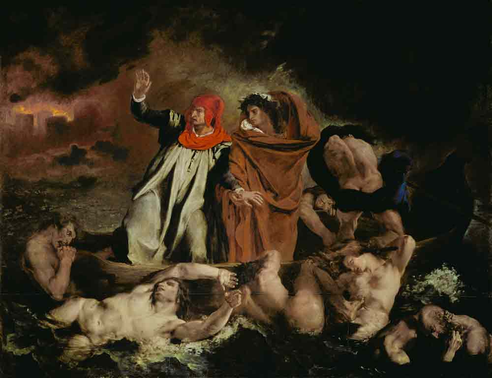 Dante and Virgil in the hell (or: The Dante skiff) a Ferdinand Victor Eugène Delacroix