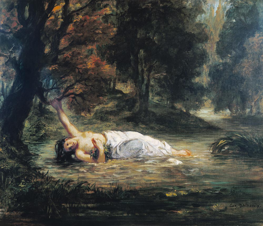 The death of the Ophelia a Ferdinand Victor Eugène Delacroix