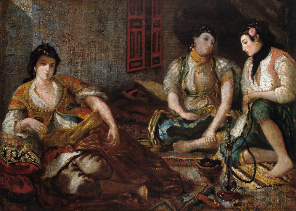 Three Arab Mesdames Studie to the oil painting a Ferdinand Victor Eugène Delacroix
