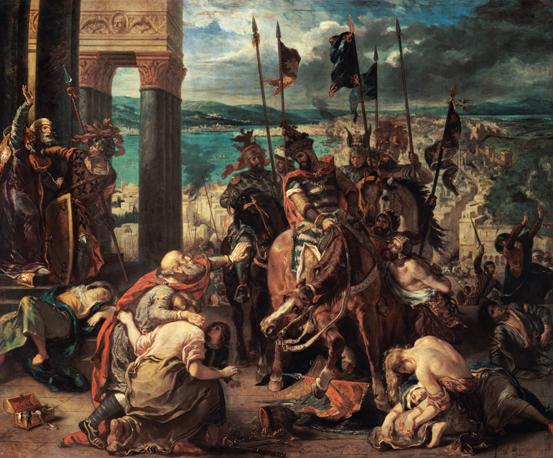 Move of the crusaders in Konstantinopel on April 12th, 1204. a Ferdinand Victor Eugène Delacroix