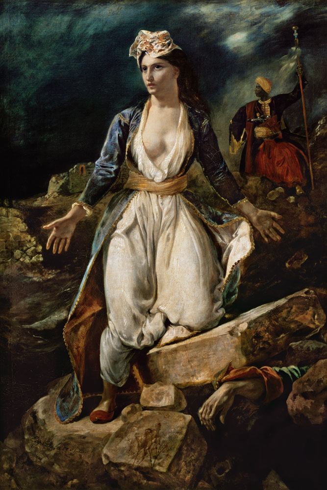 On the ruins of Missolonghi dying for Greece a Ferdinand Victor Eugène Delacroix