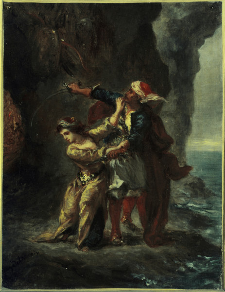 Byron, Braut von Abydos / Gem.Delacroix a Ferdinand Victor Eugène Delacroix