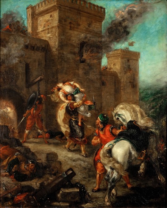 Rebecca Raped by a Knight Templar During the Sack of the Castle Frondeboeuf a Ferdinand Victor Eugène Delacroix