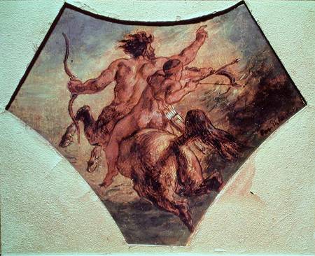 The Education of Achilles (replica of the first sketch made for one of the four pendentives in the C a Ferdinand Victor Eugène Delacroix