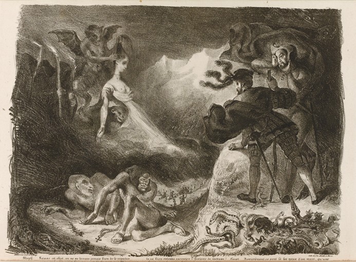 Illustration to Goethe's Faust a Ferdinand Victor Eugène Delacroix