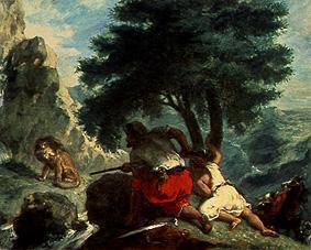 The hunting on lions a Ferdinand Victor Eugène Delacroix