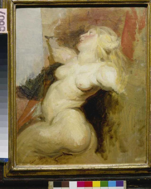 Copy of a naked woman figure from the Medici cycle of Rubens. a Ferdinand Victor Eugène Delacroix