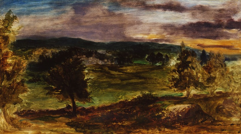Landscape at Champrosay a Ferdinand Victor Eugène Delacroix