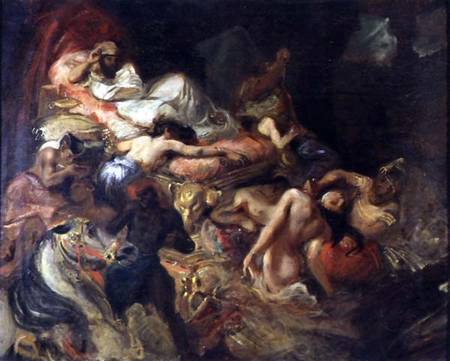 Oil sketch for Sardanapalus a Ferdinand Victor Eugène Delacroix