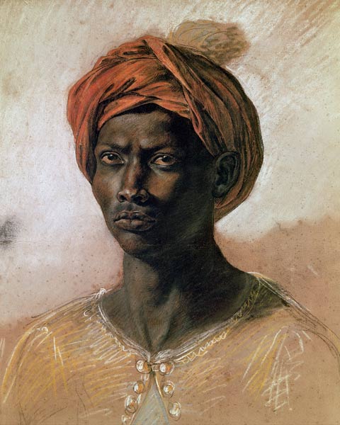 Portrait of a Turk in a Turban, c.1826 a Ferdinand Victor Eugène Delacroix