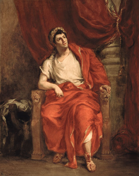 Portrait of Francois Joseph Talma (1763-1826) as Nero in 'Britannicus' by Jean Racine (1639-99) a Ferdinand Victor Eugène Delacroix