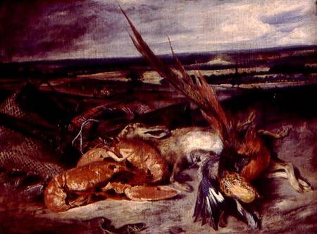 Still Life with Lobsters a Ferdinand Victor Eugène Delacroix